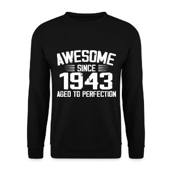 Vintage 1943 81st Birthday Gift 1943 - Unisex Sweatshirt - black - Front - Alina (178cm) & Michal (187cm)