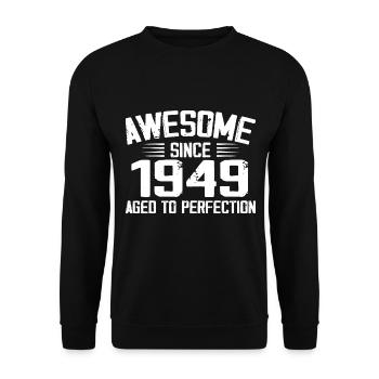 Vintage 1949 75th Anniversary Gift 1949 - Unisex Sweatshirt - black - Front - Alina (178cm) & Michal (187cm)