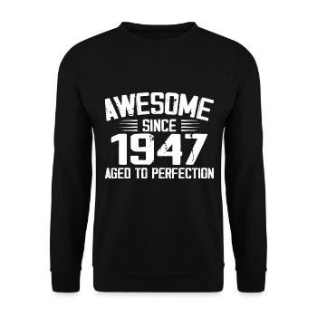 Vintage 1947 Cadeau 77e Anniversaire 1947 - Sweat-shirt Unisexe - noir - Devant - Alina (178cm) & Michal (187cm)