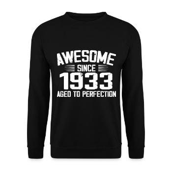 Vintage 1933 91st Birthday Gift 1933 - Unisex Sweatshirt - black - Front - Alina (178cm) & Michal (187cm)