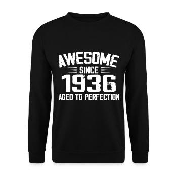 Vintage 1936 Cadeau 88e Anniversaire 1936 - Sweat-shirt Unisexe - noir - Devant - Alina (178cm) & Michal (187cm)