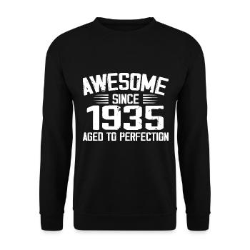 Vintage 1935 89th Birthday Gift 1935 - Unisex Sweatshirt - black - Front - Alina (178cm) & Michal (187cm)