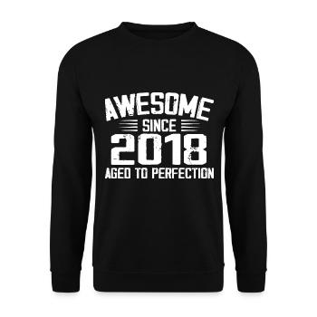 Vintage 2018 6th Anniversary Gift 2018 - Unisex Sweatshirt - black - Front - Alina (178cm) & Michal (187cm)