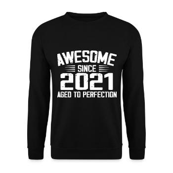 Vintage 2021 3rd Anniversary Gift 2021 - Unisex Sweatshirt - black - Front - Alina (178cm) & Michal (187cm)