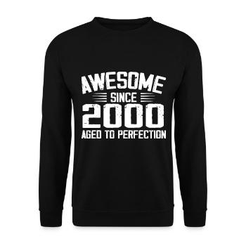 Vintage 2000 24th Anniversary Gift 2000 - Unisex Sweatshirt - black - Front - Alina (178cm) & Michal (187cm)