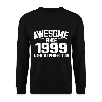 Vintage 1999 Cadeau 25e Anniversaire 1999 - Sweat-shirt Unisexe - noir - Devant - Alina (178cm) & Michal (187cm)