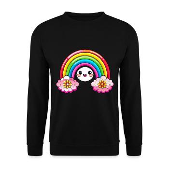 Sweet Rainbow - Unisex Sweatshirt - black - Front - Alina (178cm) & Michal (187cm)