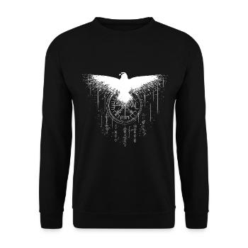 Runes d’aigle Vegvisir - Sweat-shirt Unisexe - noir - Devant - Alina (178cm) & Michal (187cm)
