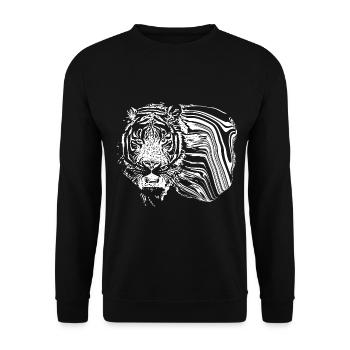 Tiger - Sweat-shirt Unisexe - noir - Devant - Alina (178cm) & Michal (187cm)
