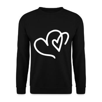Émoji de coeur esquisse - Sweat-shirt Unisexe - noir - Devant - Alina (178cm) & Michal (187cm)