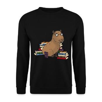 Capybara avec lunettes - Sweat-shirt Unisexe - noir - Devant - Alina (178cm) & Michal (187cm)
