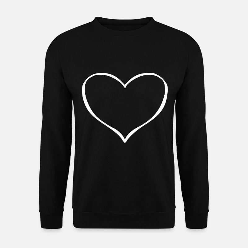 Heart Emoji Sketch White - Unisex Sweatshirt - black