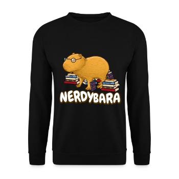 Nerdybara Capybara - Sweat-shirt Unisexe - noir - Devant - Alina (178cm) & Michal (187cm)