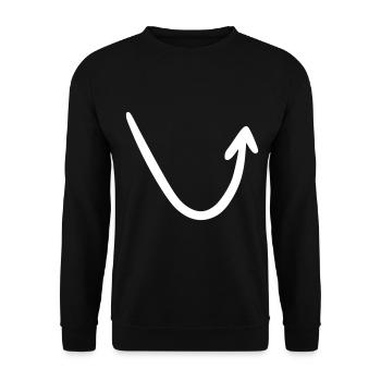 Pfeil Zeichnung Skizze weiß - Unisex Pullover - Schwarz - Vorne - Alina (178cm) & Michal (187cm)