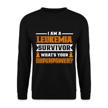 Leukemia Awareness Month Leukemia Survivor - Unisex Sweatshirt - black - Front - Alina (178cm) & Michal (187cm)