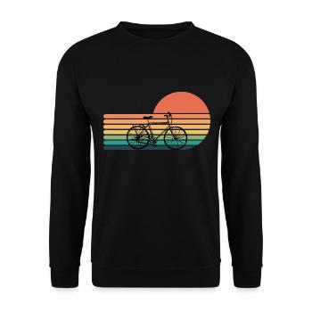 Retro Fahrrad Radfahrer - Unisex Pullover - Schwarz - Vorne - Alina (178cm) & Michal (187cm)