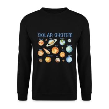 Watercolor Wonder - Named Solar System - Unisex Sweatshirt - black - Front - Alina (178cm) & Michal (187cm)