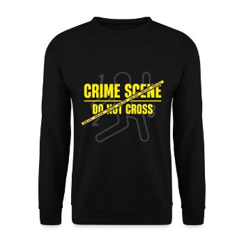 Tatort-ne-pas-croiser-crime-tenue-de-fête - Sweat-shirt Unisexe - noir - Devant - Alina (178cm) & Michal (187cm)