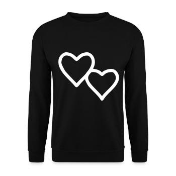 Heart Emoji Sketch White - Unisex Sweatshirt - black - Front - Alina (178cm) & Michal (187cm)