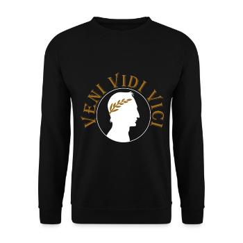 Veni Vidi Vici - Unisex Pullover - Schwarz - Vorne - Alina (178cm) & Michal (187cm)