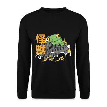 Dinosaure géant Coucher de soleil japonais - Sweat-shirt Unisexe - noir - Devant - Alina (178cm) & Michal (187cm)