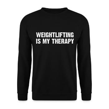 Weightlifting Is My Therapy - Unisex Sweatshirt - black - Front - Alina (178cm) & Michal (187cm)