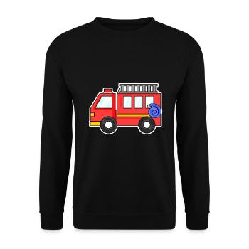 Camion de pompiers - Sweat-shirt Unisexe - noir - Devant - Alina (178cm) & Michal (187cm)