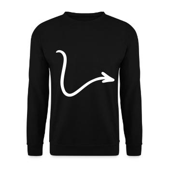 Pfeil Zeichnung Skizze weiß - Unisex Pullover - Schwarz - Vorne - Alina (178cm) & Michal (187cm)