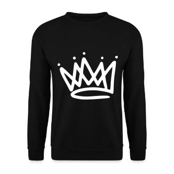 Emoji couronne couronnes croquis blanc - Sweat-shirt Unisexe - noir - Devant - Alina (178cm) & Michal (187cm)