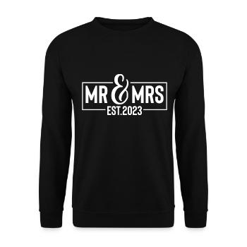 Mr & Mrs EST. 2023 Heirat Ehe Paar Hochzeit - Unisex Pullover - Schwarz - Vorne - Alina (178cm) & Michal (187cm)