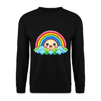 Sweet Rainbow - Unisex Sweatshirt - black - Front - Alina (178cm) & Michal (187cm)
