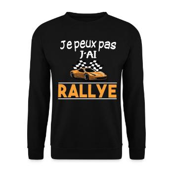 Rallye. Course automobile. Cadeau t-shirt humour - Sweat-shirt Unisexe - noir - Devant - Alina (178cm) & Michal (187cm)