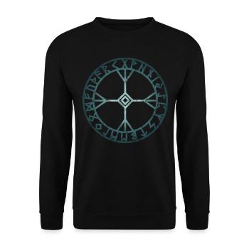 Symbole Viking Rune Algiz Odin Thor Loki Asgard - Sweat-shirt Unisexe - noir - Devant - Alina (178cm) & Michal (187cm)