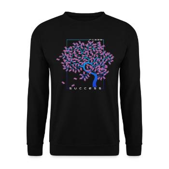 Success / Erfolg / Money - Geld Baum Motivation - Unisex Pullover - Schwarz - Vorne - Alina (178cm) & Michal (187cm)