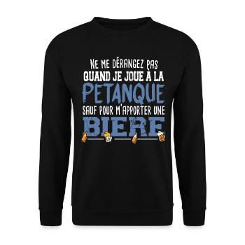 Pétanque Bière Boule Marseille Sud France Cadeau - Sweat-shirt Unisexe - noir - Devant - Alina (178cm) & Michal (187cm)