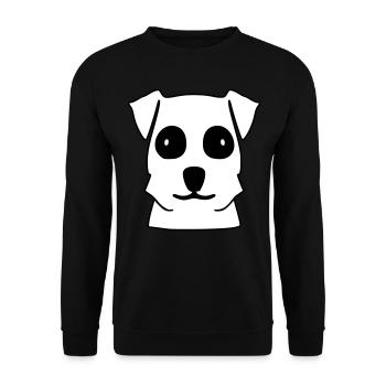 Dog Head Terrier Dog Motif - Unisex Sweatshirt - black - Front - Alina (178cm) & Michal (187cm)