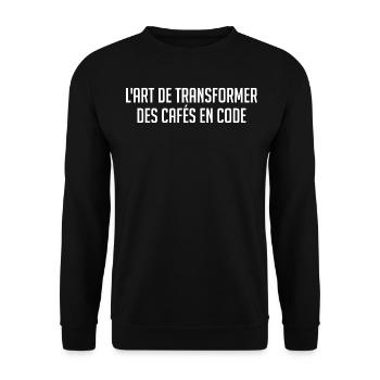 L'art De Changer Des Cafés En Code - Sweat-shirt Unisexe - noir - Devant - Alina (178cm) & Michal (187cm)