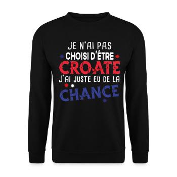 Croate Croatie Europe Cadeau Pays Humour Dubrovnik - Sweat-shirt Unisexe - noir - Devant - Alina (178cm) & Michal (187cm)