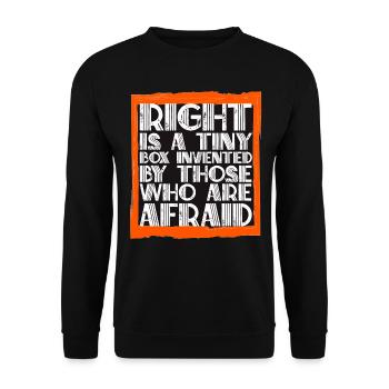 À droite se trouve une petite boîte citation film Spruch Film - Sweat-shirt Unisexe - noir - Devant - Alina (178cm) & Michal (187cm)