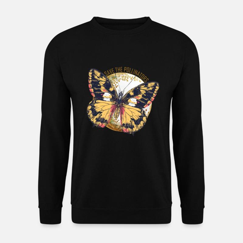 Rettet die Bestäuber - Gelber Schmetterling - Unisex Pullover - Schwarz