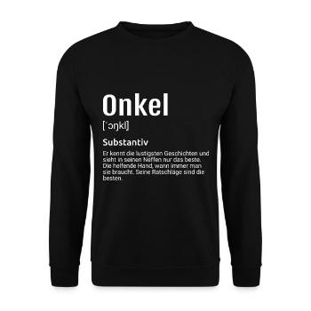 Onkel Definition - Unisex Pullover - Schwarz - Vorne - Alina (178cm) & Michal (187cm)