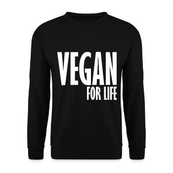 Vegan For Life - Unisex Pullover - Schwarz - Vorne - Alina (178cm) & Michal (187cm)