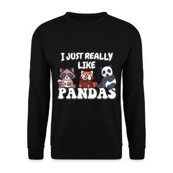 I just really like pandas - Unisex Pullover - Schwarz - Vorne - Alina (178cm) & Michal (187cm)