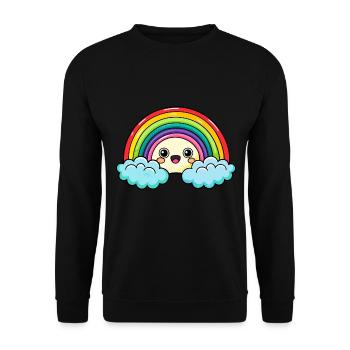 Sweet Rainbow - Unisex Sweatshirt - black - Front - Alina (178cm) & Michal (187cm)