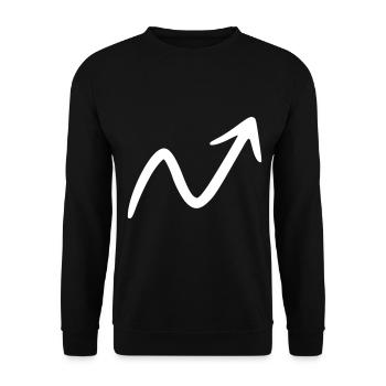 Pfeil Zeichnung Skizze weiß - Unisex Pullover - Schwarz - Vorne - Alina (178cm) & Michal (187cm)
