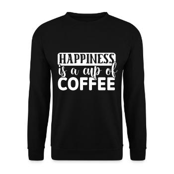 Happiness is a cup of Coffee - Unisex Pullover - Schwarz - Vorne - Alina (178cm) & Michal (187cm)