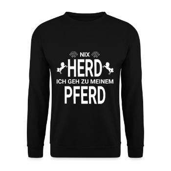 Nix Cheval de troupeau - Sweat-shirt Unisexe - noir - Devant - Alina (178cm) & Michal (187cm)