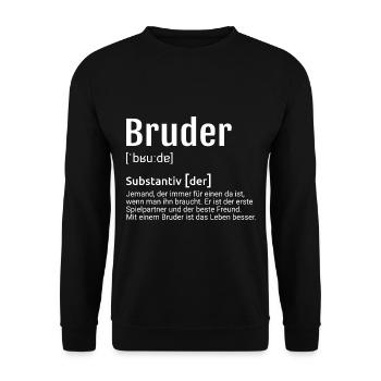 Bruder Definition - Unisex Pullover - Schwarz - Vorne - Alina (178cm) & Michal (187cm)