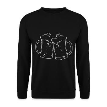 Beer Drawing Party Celebrate White - Unisex Sweatshirt - black - Front - Alina (178cm) & Michal (187cm)