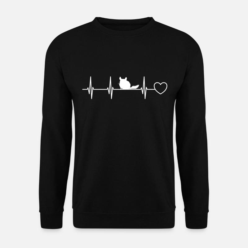 Herzschlag Chinchilla Herz - Unisex Pullover - Schwarz